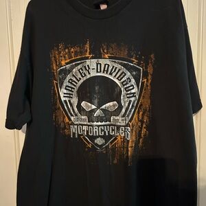 Harley-Davidson Black and Orange Skull Tee 2X